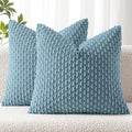 MIULEE Pack of 2 Decorative Throw Pillow Covers 18x18 Inch Soft Boho Striped by MIULEE