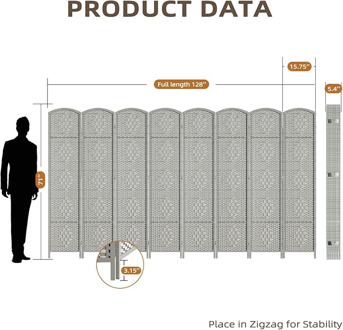 HALLYBEE Room Divider for Space Separation, Room Dividers and Folding Privacy - Image 3