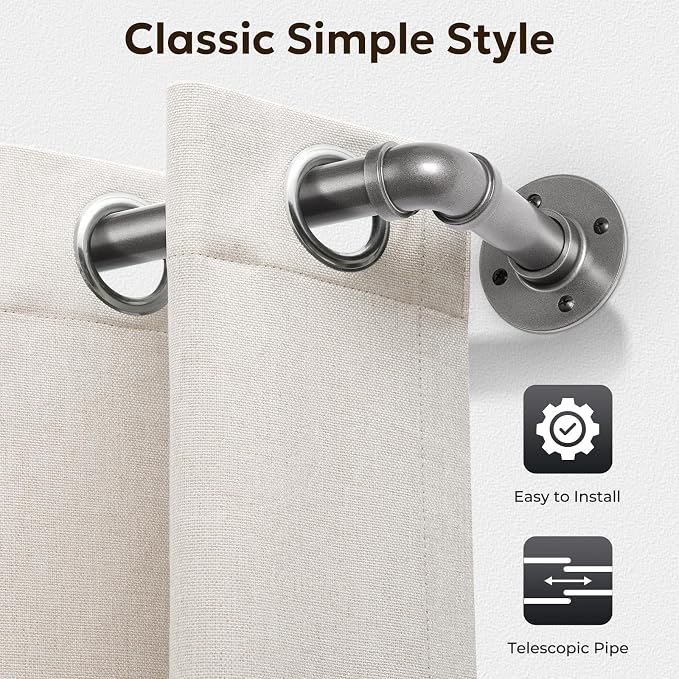 Zeerobee Curtain Rods for Windows 144 to 168, 1 Inch Industrial Wrap Around - Image 9