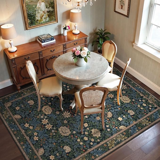 LIVEBOX Washable 5x7 Living Room Boho Area Rug, Soft Floral Rugs - Image 8