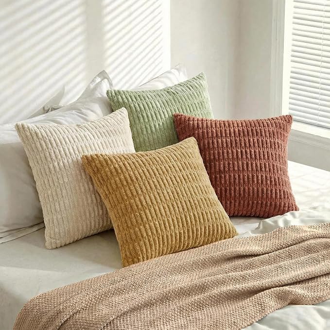 Fancy Homi 4 Packs Fall Decorative Throw Pillow Covers 16x16 Inch - Image 8