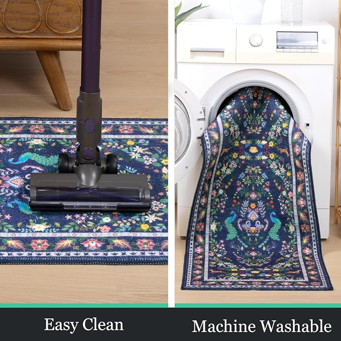 HEBE Washable Kitchen Rugs Sets of 3, Non Slip Absorbent Kitchen Rugs and Mats - Image 5