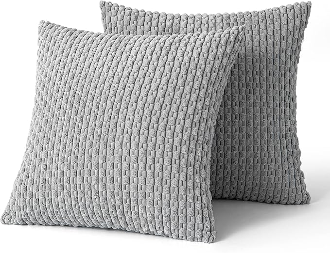 MIULEE Pack of 2 Decorative Throw Pillow Covers 18x18 Inch Soft Boho Striped - Image 6