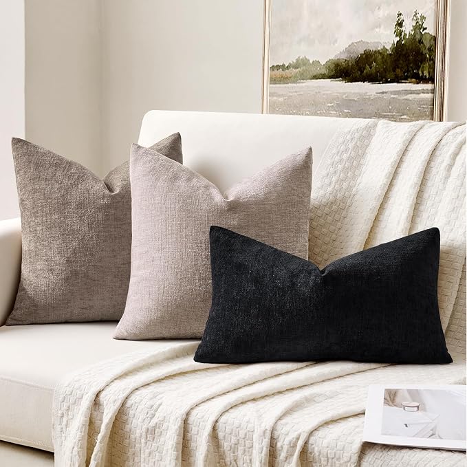 MIULEE Black Couch Pillow Covers 12x20 Inch - Image 2