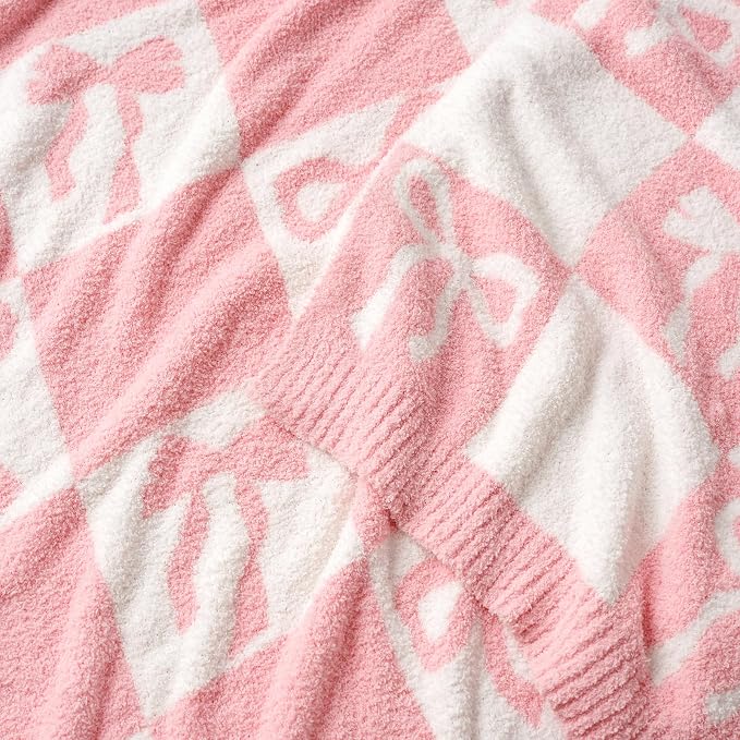 Snuggle Sac Bow Throw Blanket for Couch, Microfiber Fluffy Warm Cozy Fuzzy - Image 6