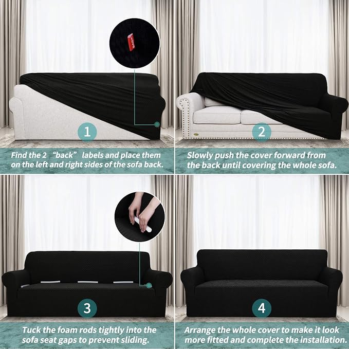 YEMYHOM Couch Cover Latest Jacquard Design High Stretch Sofa Chair Covers - Image 6