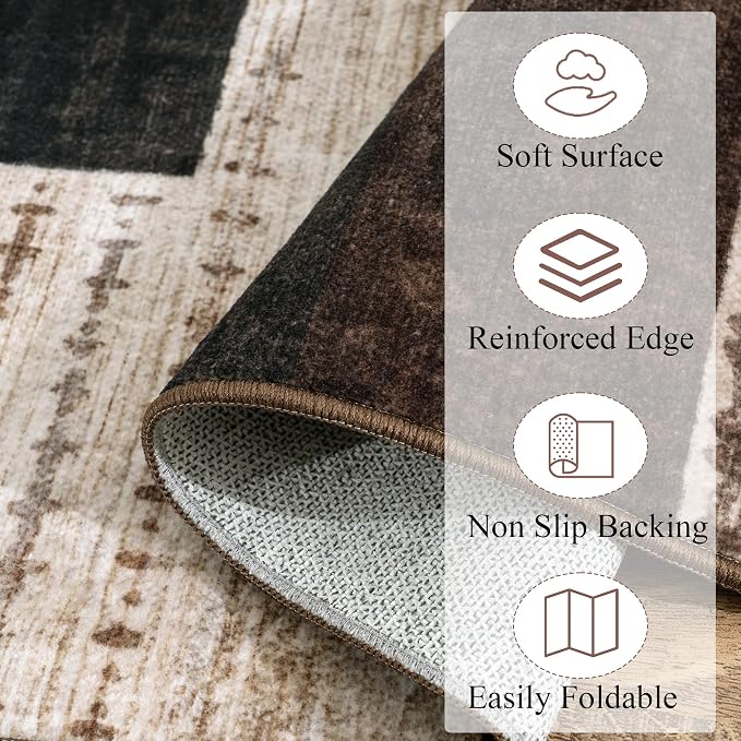 Modern Geometric Patchwork Indoor Area Rug - Image 8