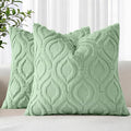 decorUhome Throw Pillow Covers 24x24 Inch Set of 2, Soft Plush Faux WoolSage by decorUhome