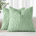 decorUhome Throw Pillow Covers 26x26 Inch Set of 2, Soft Plush Faux Wool Sage by decorUhome