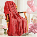 inhand Red Knitted Throw Blanket by inhand