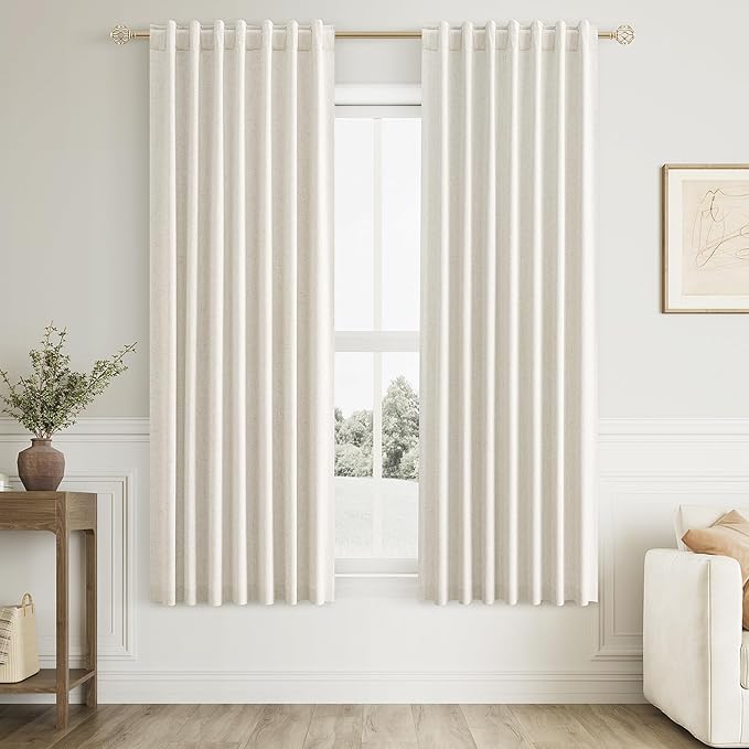 Guken Cream 100% Blackout Curtains 64 Inch Length 2 Panels Set by Guken