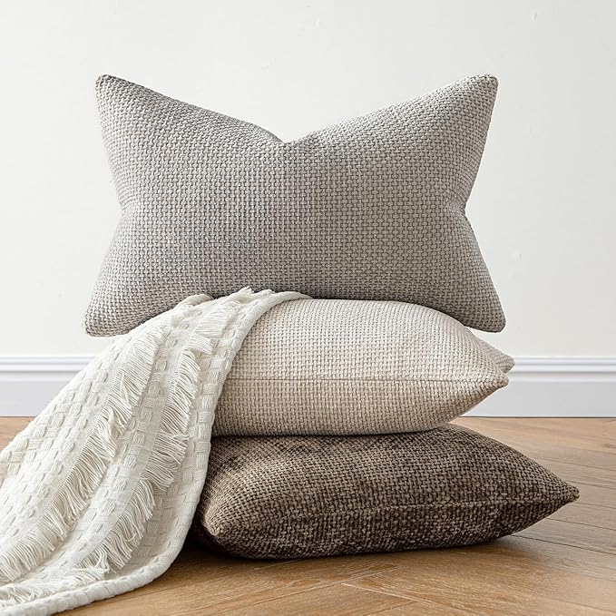 MIULEE Pack of 2 Couch Throw Pillow Covers 18x18 Inch Brown Boho Accent - Image 4