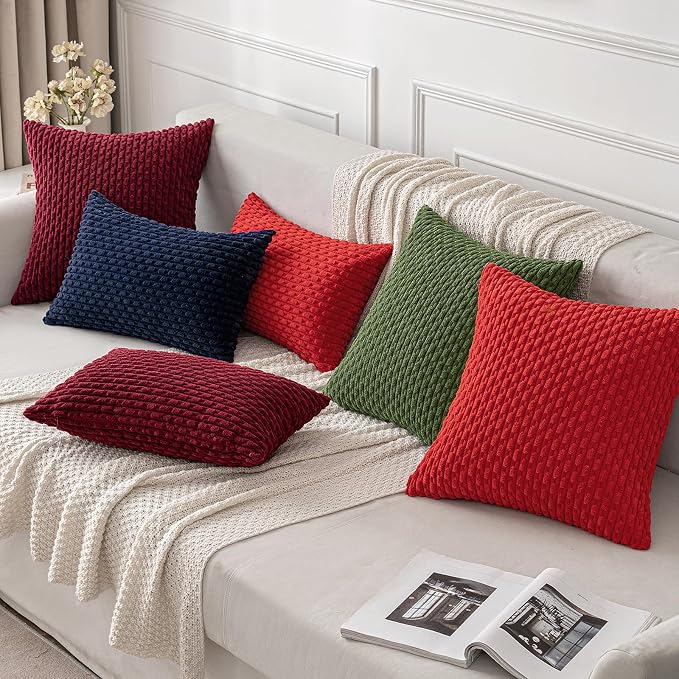 MIULEE Pack of 2 Decorative Throw Pillow Covers 20x20 Inch Soft Boho Striped - Image 5