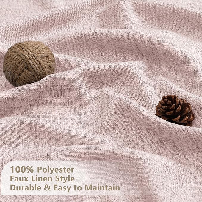 Chyhomenyc Blush Pink Valance for Windows, Light Filtering Textured Small - Image 6