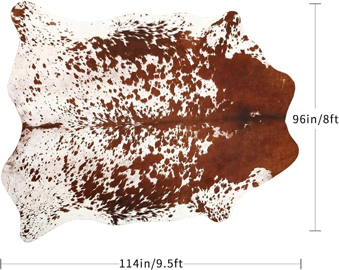 Easycozy Faux Cowhide Rug Large Cow Print 8 x 10 Feet Thickened Elastic Cowhide - Image 2
