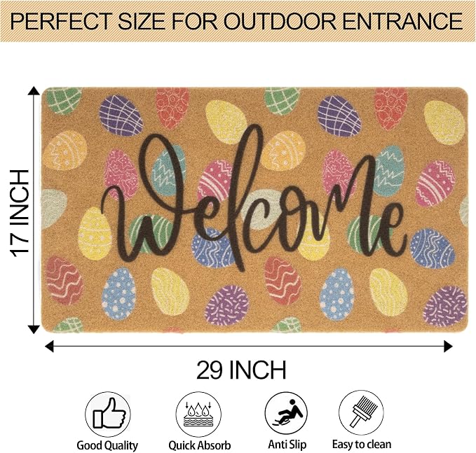 Easter Coir Doormat Spring Welcome Mat - Image 3
