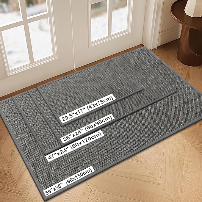 LEKEEPGO Door Mat 24"x36", Non Slip Door Mat Indoor Entrance, Rubber Backing - Image 2