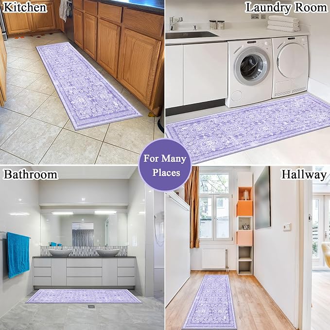 Vaukki Hallway Runner Rug, Vintage Shaggy Soft Laundry Rug Runner, Non Slip - Image 3