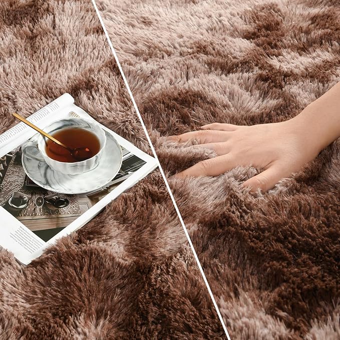Deerhoo Large Shag Area Rugs 8 x 10, Tie-Dyed Plush Fuzzy Rugs - Image 4