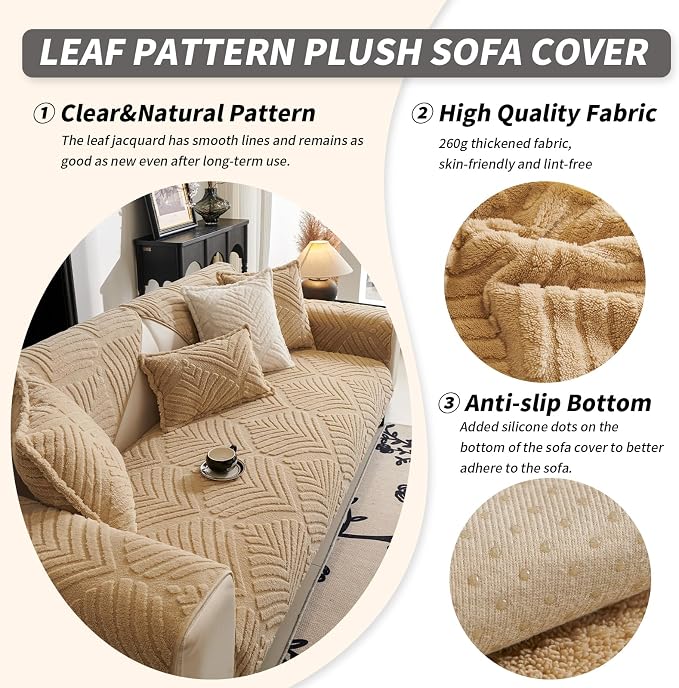 Sectional Couch Cover, Non-Slip Sofa Cover Plush Warm, Funny Fuzzy Pet Couch - Image 3