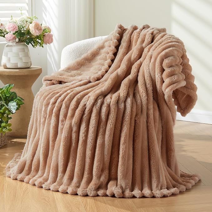 NEWCOSPLAY Super Soft Throw Blanket Taupe Premium Silky Flannel Fleece 3D by NEWCOSPLAY