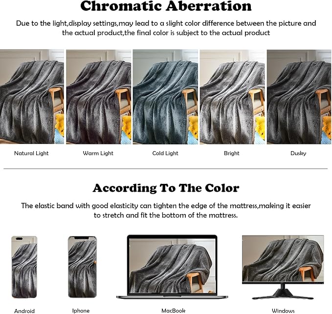 NEWCOSPLAY Super Soft Twin Blanket Dark Grey Premium Silky Flannel Fleece - Image 6