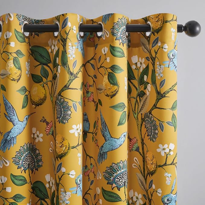 Extra Long 120 Inches Curtains for Large Window Luxury Mustard Yellow Floor To by Topfinel