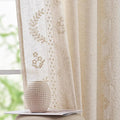 jinchan Belrose Linen Curtains for Bedroom Floral Curtains 84 Inch Length Linen by JINCHAN
