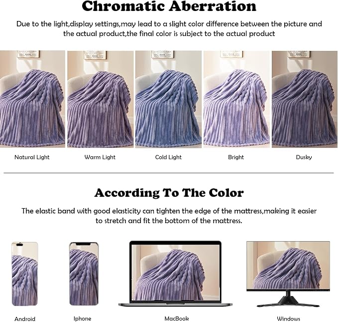 NEWCOSPLAY Super Soft Queen Blanket Lavender Premium Silky Flannel Fleece 3D - Image 6