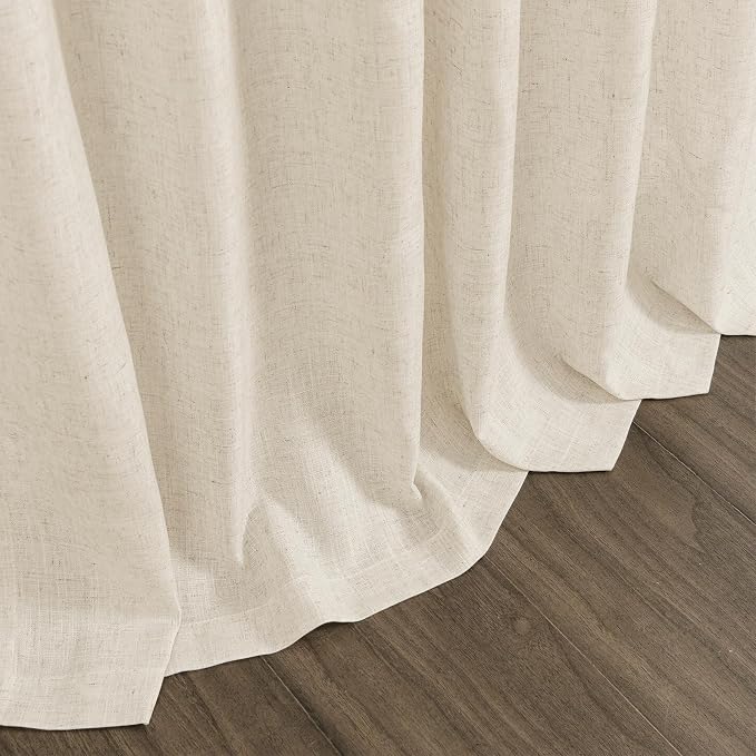 Nanspring Living Room Curtains 63 Inch Length Linen Birch Beige Luxury Light - Image 9