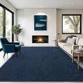 Soft Rugs for Living Room 6x9 Navy Blue, Minimalist Area Rug for Bedroom by BBENRON