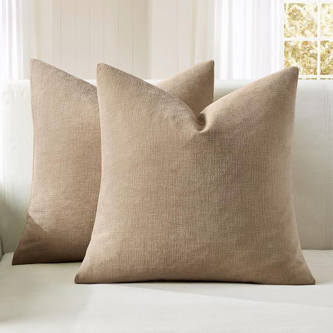 MIULEE Light Brown Couch Pillow Covers 18x18 Inch by MIULEE