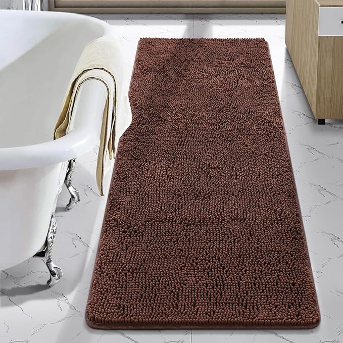 LOCHAS Luxury Bathroom Rug Shaggy Bath Mat 24 x 60 Inch, Washable Non Slip Bath by LOCHAS