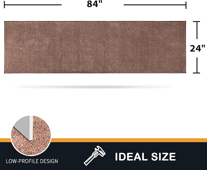 PURRUGS Dirt Trapping Door Mat 24" x 84", Non-Slip Machine Washable Entryway Rug - Image 2