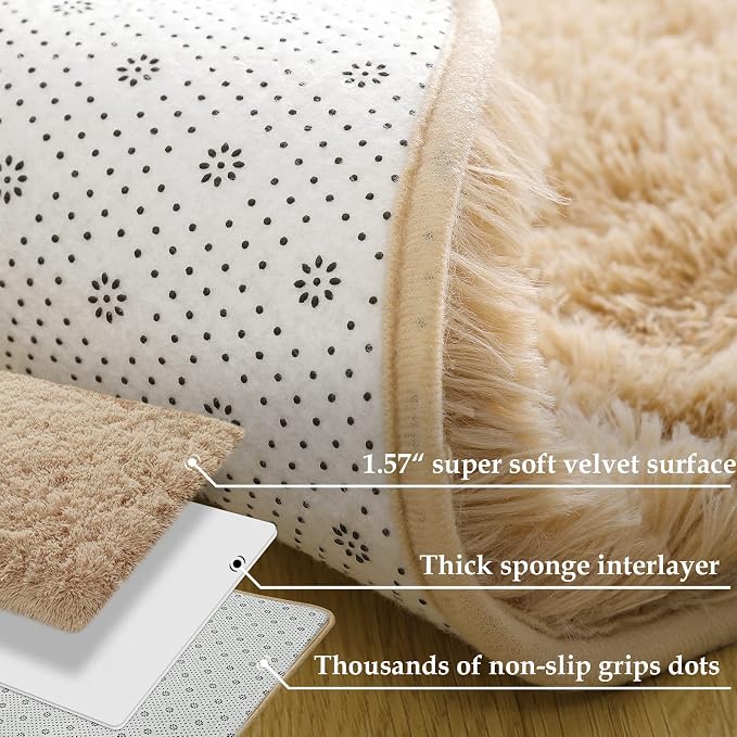 Merelax Soft Modern Indoor Large Shaggy Rug - Image 3