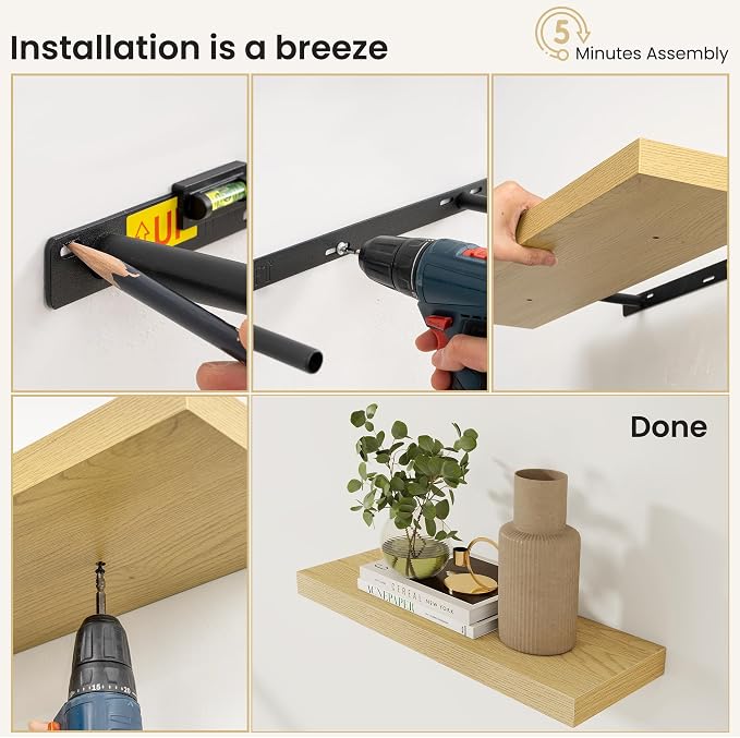 Fun Memories Rustic Wood Floating Shelves - Image 7