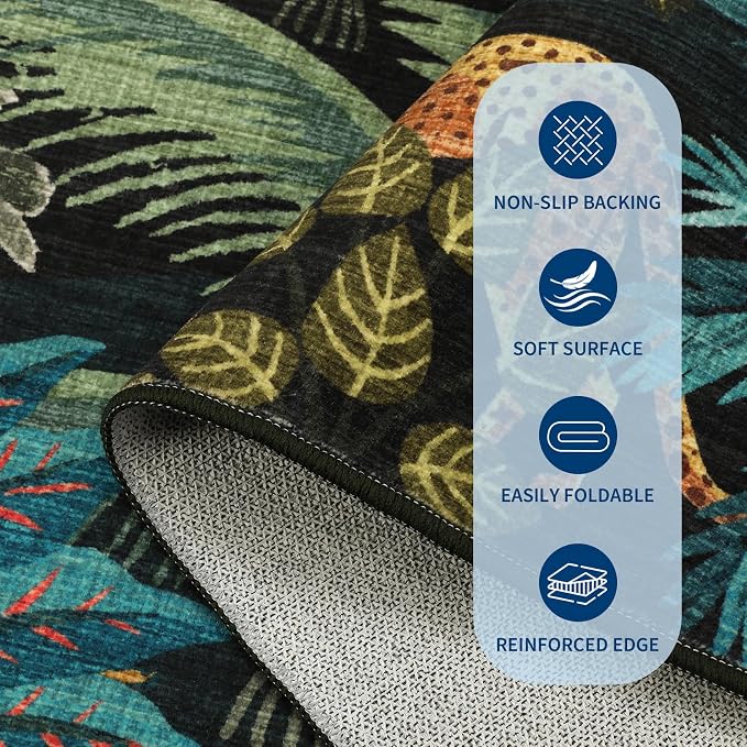 GarveeHome 6x9 Area Rug Jungle Green Washable Rugs - Image 4