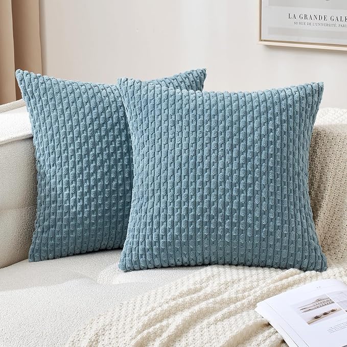 MIULEE Pack of 2 Decorative Throw Pillow Covers 18x18 Inch Soft Boho Striped - Image 7