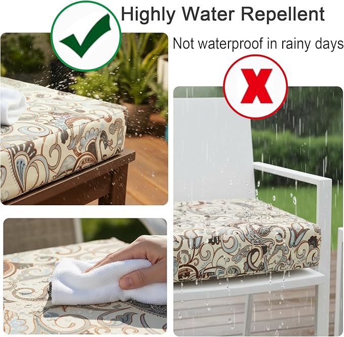 NettyPro Patio Chair Seat Cushion Covers Set 4, Waterproof Outdoor Furniture - Image 5