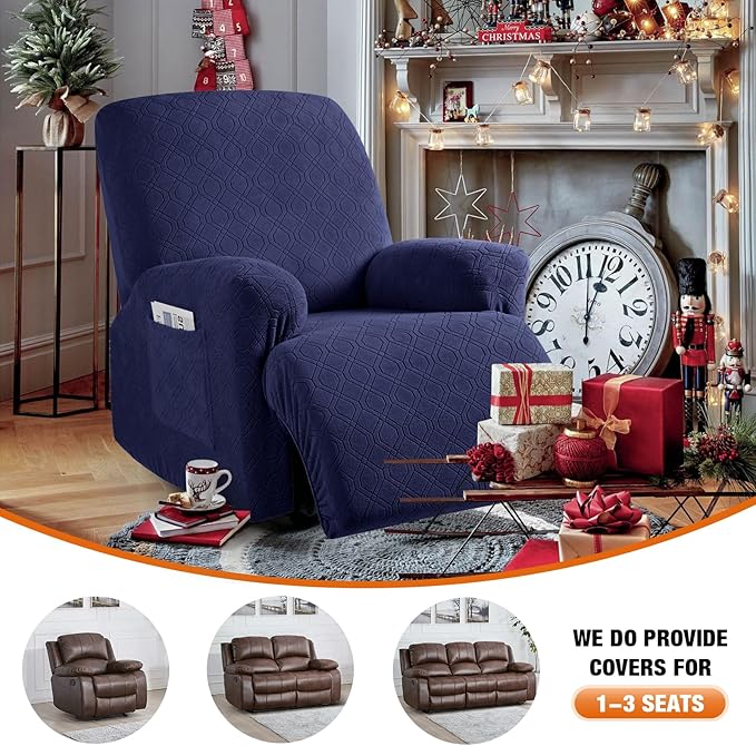 VANSOFY Recliner Chair Cover, 3-Pieces Stretch Recliner Covers - Image 4