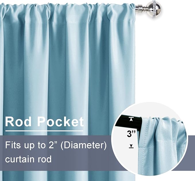 JIUZHEN Blackout Curtains for Bedroom– Thermal Insulated, Noise Reducing Room - Image 7