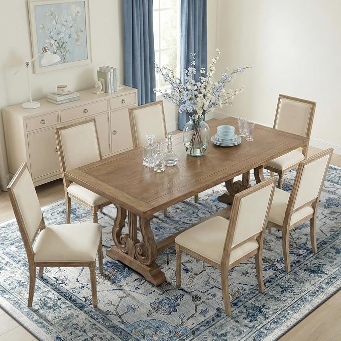 Area Rugs 7'x9' Washable Non-Slip, Floral Vintage Distress Print Pattern - Image 3