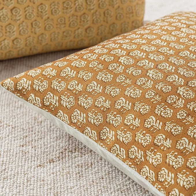Foindtower Set of 2 Decorative Neutral Floral Print Throw Pillow Covers Vintage - Image 3