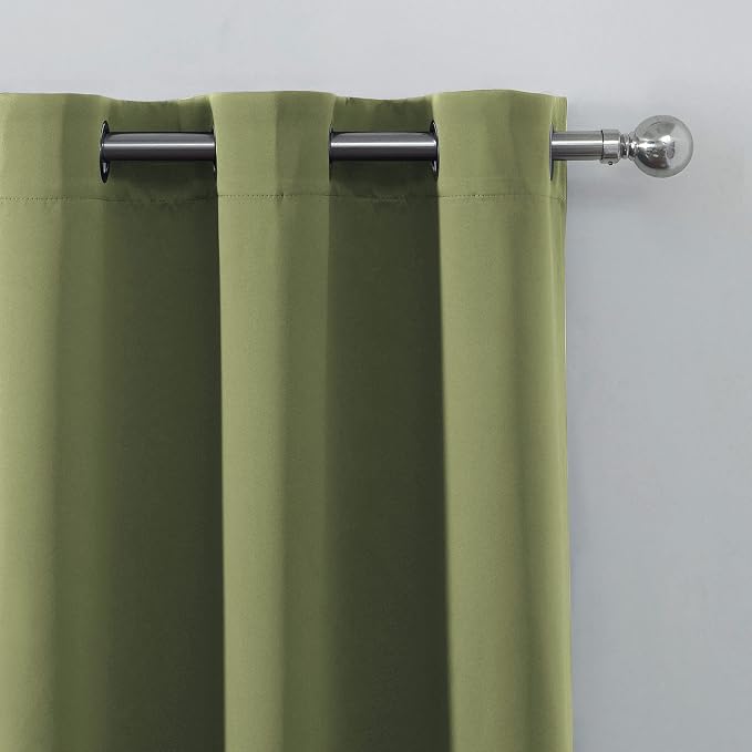 LEMOMO Olive Green Thermal Blackout Curtains/38 x 63 Inch/Set of 2 Panels Room - Image 7