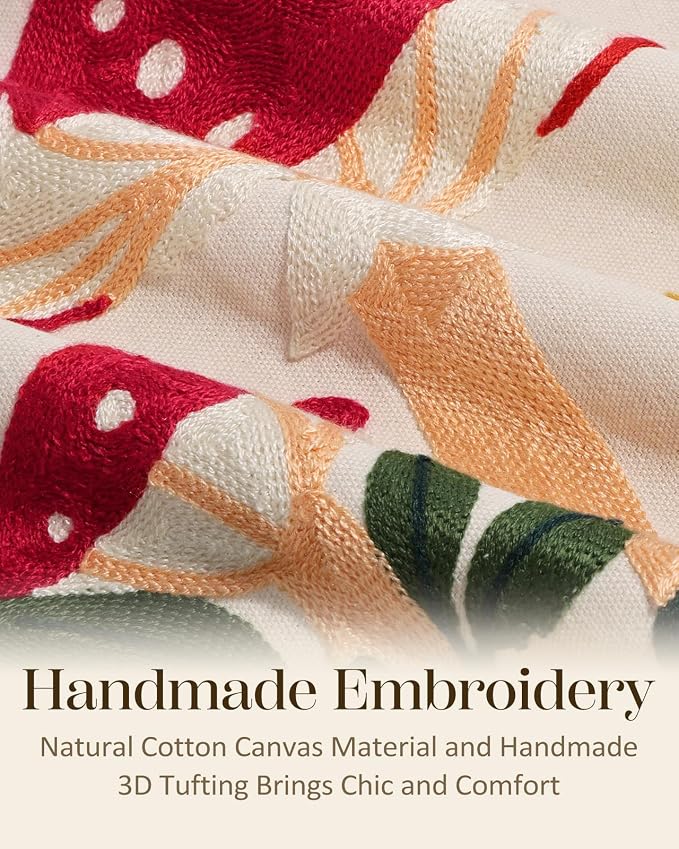 Embroidered Throw Pillow Cover 18x18 Inch - Image 2