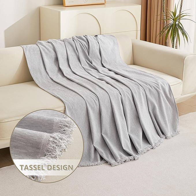 MYSKY HOME Couch Cover for Pets Light Grey Couch Covers for 2 Cushion Couch - Image 3