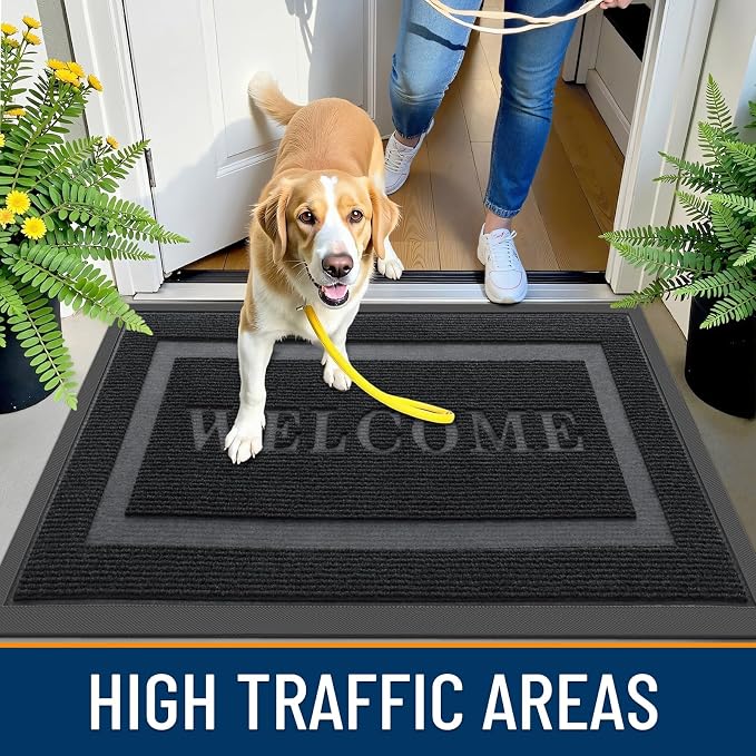 OLANLY Welcome Door Mat Outside Entrance 29.5x17, Heavy Duty Sturdy Natural - Image 6