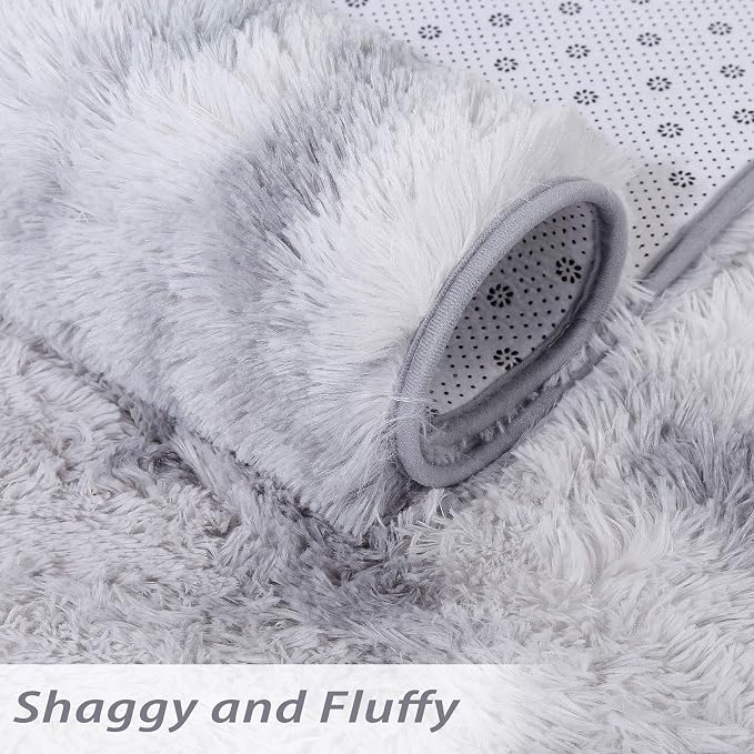 CAROMIO Fluffy Area Rugs for Living Room 9' x 12' Modern Plush and Thick Faux - Image 4