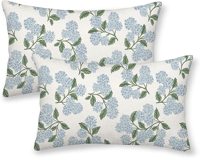 AEIOAE Spring Pillow Covers 12x20 Inch Set of 2, Floral Summer Outdoor Seasonal by AEIOAE