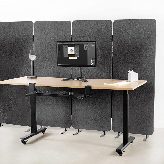 VIVO Freestanding 24 x 66 inch Privacy Panel, Cubicle Divider, Acoustic Wall - Image 9